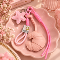 Croissant & Star Bag Charm Keychain